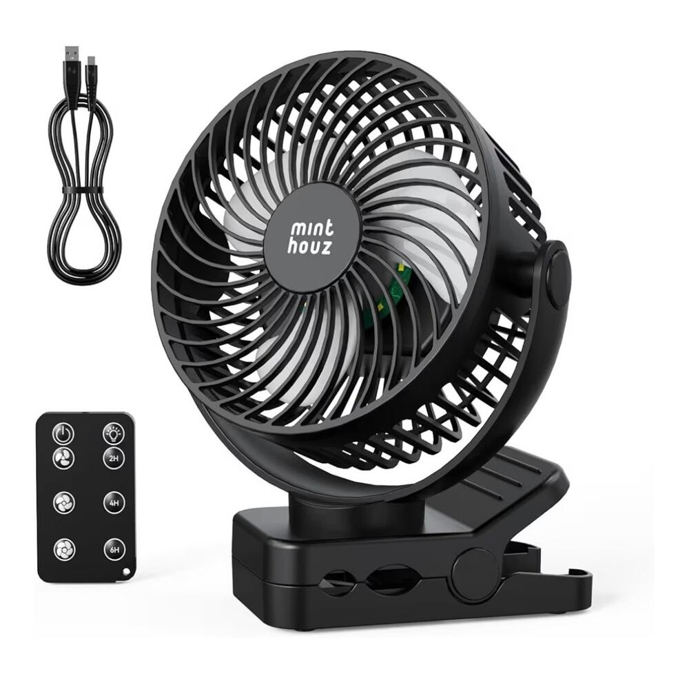 Minthouz Clip on Fan 12000mAh Desk Fan 360° Rotation Rechargeable (C180)
